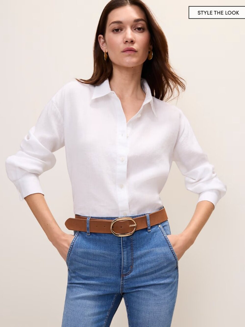 Ann Taylor waist length button up shirt